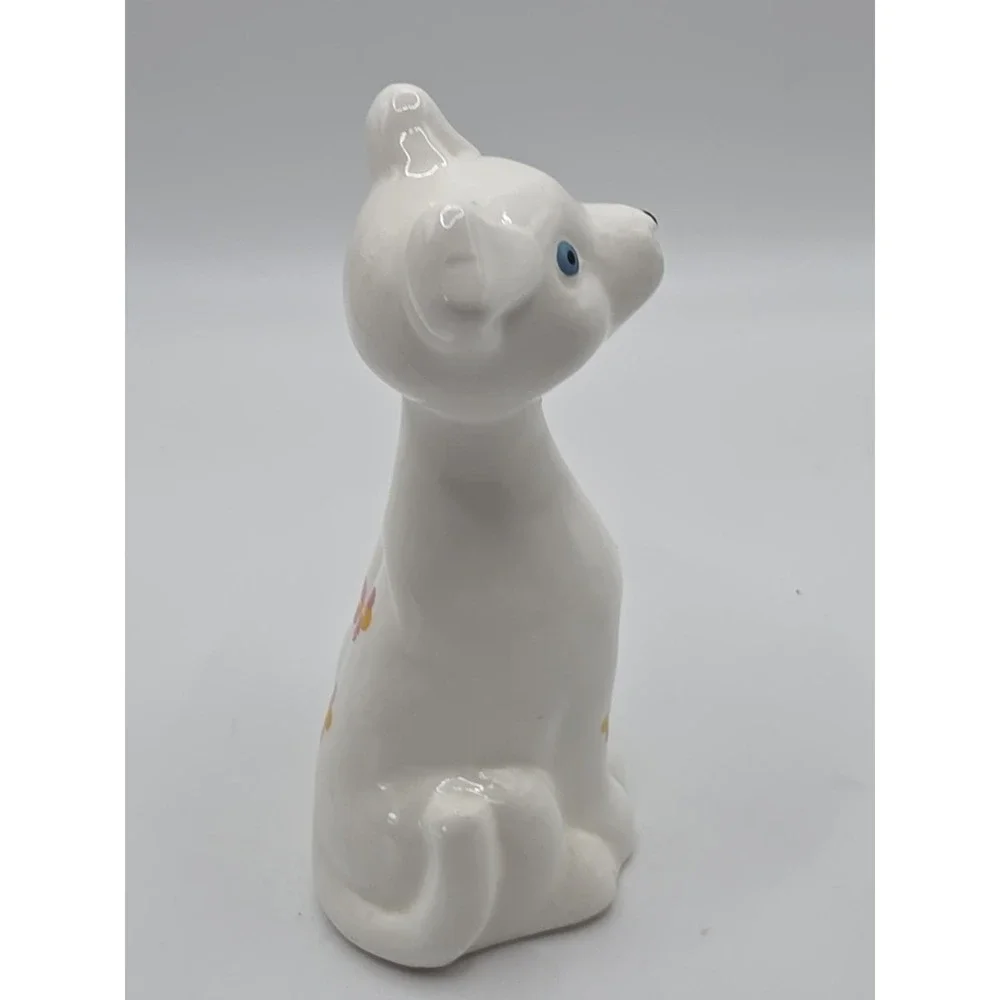 Vintage 1950s White Porcelain Dogs Figurine Collectible Small Chips See Pics